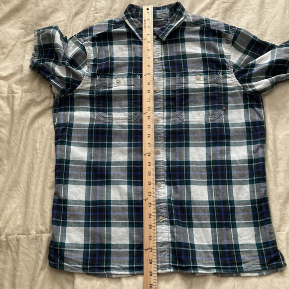 Mountain Hardwear Men L SS Button Up Lined Cotton Shirt Plaid B&W Outdoor Hiking - Picture 8 of 12